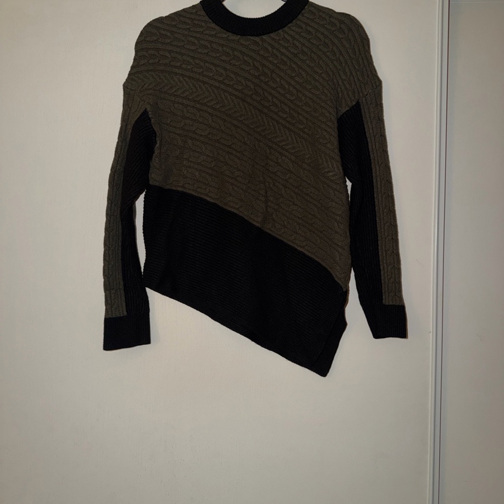 Express Olive and Black Knit Sweater